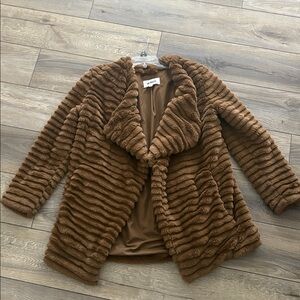BB Dakota faux fur open front jacket